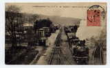 Ref 159 - Gare Et Ligne De SERQUIGNY - SUPERBE CARTE Avec Train à Vapeur De 1906 -  Scan Du Verso) - Serquigny