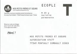 Enveloppe Reponse T " NOS PETITS FRERES ET SOEURS " - Cartes/Enveloppes Réponse T