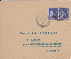 Lettre Type Paix 1941 90c + Surcharge Bordeaux Gironde - 1932-39 Paix