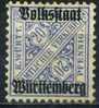 PIA - WURTEMBERG - 1919 : Tps De 1907-16 Surchargés - (Yv 106) - Mint