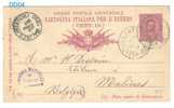 Cartolina Italiana Per L´estero 89: Used Firenze  To Malines 1890 - Caixa # 3 - Entiers Postaux