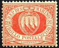 San Marino #11 Mint Hinged 20c Vermillion From 1877 - Unused Stamps