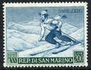 San Marino C90 XF Mint Never Hinged Airmail From 1953 (Skier) - Luchtpost