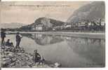 73..MONTMELIAN..VUE PRISE DE LA RIVE GAUCHE DE L ISERE..PECHEURS DE TRUITES....1918 - Montmelian