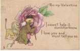 E. Curtis Artist Signed Valentine Holiday, Lion, On C1910s Vintage Tuck & Son Postcard - Valentinstag