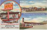 Salt Lake City UT Country Club Motel Motor Lodge, Coffee Shop, On 1940s Vintage Curteich Linen Postcard - Salt Lake City