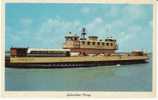 Galveston TX, Ferry Boat With 1950s Vintage Autos Bus On 1950s Vintage Postcard - Galveston