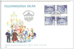 Sweden Sverige 1991 FDC Music Musique Folk Dance Folkparkerna Instrument Instruments - FDC