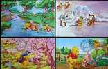 Maxi Cards Of 2006 Cartoon Stamps - Winnie The Pooh Snowman Bridge Boat River - Disneyworld