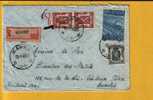 527+715+771 Op Aangetekende Brief Met Cirkelstempel WAVRE (VK) - 1948 Export