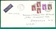 FRANCE - 1980 COVER From ERBY-le-CHATEL To PARAMUS, USA  - 5 Stamps Type Sabine - - Covers & Documents