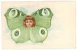 CPA PAPILLON AVEC VISAGE D'ENFANT - Vlinders