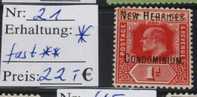 New Hebrides  Michel Nr: 21 * MH   #4889 - Ongebruikt