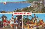 ZS766  Carnaval Souvenir De Nice La Promenade Des Anglais Majorettes And Flower Battle - Carnaval