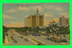 MIAMI,  FL. - BISCAYNE BLVD SOUTH FROM 5th STREET - ANIMATED VINTAGE CARS - D.C. - TRAVEL IN 1951 - - Miami