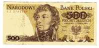 BILLET POLOGNE - P.145 - 500 ZLOTYCH - 1982 - TADEUSZ KOSCIUSZKO - Polonia