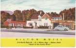 Heber Utah, Hilton Motel And Phillips '76' Gas Service Station On C1940s/50s Vintage Linen Postcard - American Roadside