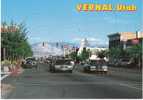 Vernal Utah, Street Scene, Motorcycle, Chevron Gas Station, On 1980s Vintage Postcard - Otros & Sin Clasificación