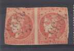 Lot N°8486  Paire Du N°48a Orange Vif, Oblit GC 3835 ST REVERIEN (56), Ind 6 - 1870 Bordeaux Printing