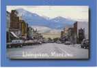 Livingston MT Business District Street Scene, C1980s Vintage Postcard, Autos, Trucks - Autres & Non Classés