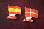 ESPAGNE DANEMARK - COLLECTION L'ALSACIENNE BISCUITS -TOLE PEINTE ???? DRAPEAUX FLAGS BANDERA FAHNE BANDIERA ???? ? - Obj. 'Souvenir De'