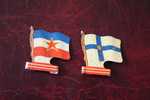 YOUGOUSLAVIE FINLANDE  -COLLECTION L'ALSACIENNE BISCUITS -TOLE PEINTE ???? DRAPEAUX FLAGS BANDERA FAHNE BANDIERA ???? ? - Oggetti 'Ricordo Di'