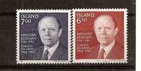 Timbre(s) Neuf** Islande, N°563-64 Y Et T, Hommage Au Dr Kristjan Eldjarn, Portrait Du Président De La République,1983 - Altri & Non Classificati