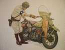 C1 DESSIN Couleurs HARLEY DAVIDSON WLA 1942 MP JULLIAN - Dibujos