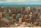 MAJESTIC SKYLINE 2 BEAUX TIMBRES AU DOS BON ETAT CARTE DENTELLEE - Chicago