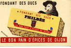 BUVARD PUBLICITAIRE POUR PHILBEE. LE BON PAIN D´EPICES DE DIJON.  SD. ANNEES 50 / 55 - Peperkoeken