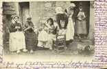 Folklore - Auvergne - Lessive - Tricots - Cachets Poste Vendée La Caillère 1903 - Costumi