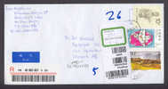 China Airmail Registered Recommandée Deluxe Cancel BEIJING 2001 Mult Franked Cover To Denmark - Poste Aérienne