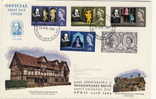 UNITED KINGDOM FDC MICHEL 366/70 400TH ANNIVERSARY OF SKAKESPEARES BITH SAINT GEORGE DAY 1964 - 1952-1971 Em. Prédécimales