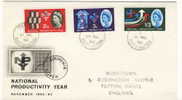 UNITED KINGDOM FDC MICHEL 351/53 NATIONAL PRODUCTIVITY YEAR 1962 - 1952-1971 Pre-Decimal Issues