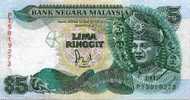 Malaysie Malaysia 5 Ringgit ( 1989 ) P28b - Malesia