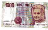 BILLET ITALIE - P.114 - 1000 LIRES - 1990 - M. MONTESSORI - 1000 Lire