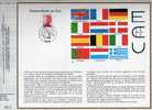 France: 1988 Très Beau Document , Timbre Poste En ECU, Illustration Drapeaux, Oblitération Paris - 1982-1990 Liberté (Gandon)