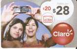 TARJETA DE ARGENTINA DE CLARO DE $20  CHICAS CON MOVIL  20 SMS - Argentina