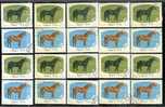 1985 HUNGARY HORSES 20x Stamps MICHEL: 3766-3767 MNH ** CTO - Neufs