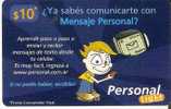 TARJETA DE ARGENTINA DE PERSONAL DE 10 PESOS  MENSAJES - Argentina