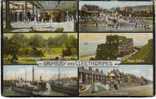 Grimsby & Cleethorpes UK, Royal Dock, Ross Castle, Fish Pontoon, Multiview 1910s Vintage Postcard - Other & Unclassified