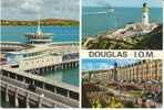 Douglas Isle Of Man IoM, Lighthouse, Dock, Promendade On C1960s Vintage Postcard - Isla De Man