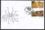 URUGUAY FDC COVER Stamp Fauna Spider Anatomy Web Allocosa Brasiliensis - Argiope Argentata - Araignées