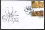 URUGUAY FDC COVER Stamp Fauna Spider Anatomy Web Allocosa Brasiliensis - Argiope Argentata - Ragni