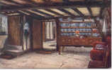 Sgnd W.W. QUATREMAIN Anne Hathaways Cottage Kitchen WELCH CABINET Blue & White IRONSTONE 1911 - Other & Unclassified