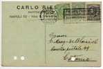 NAPOLI  21.02.1922 - Card Cartolina - "Rappresentanze CARLO RIESEN"  Firma Cent. 5 X 2+15 - Publicidad