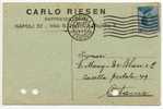 NAPOLI  21.02.1922 - Card Cartolina - "Rappresentanze CARLO RIESEN"  Firma Cent. 25 Isolato - Reklame