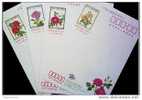 Formosa 1999 Rose Flower Pre-stamp Postal Cards 4-2 - Formosa