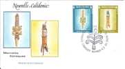 FDC 484  NOUVELLE CALEDONIE  N° 592; 593  MONAIES CANAQUES - FDC