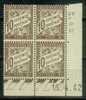 France Bloc De 4 - Coin Daté 1942 - Yvert Taxe N° 29 X - Cote 5 Euros - Prix De Départ 1,5 Euro - Postage Due